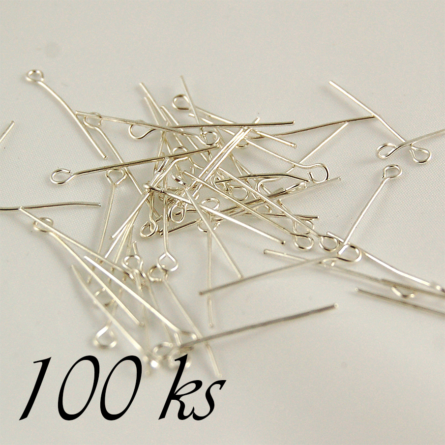 Ketlovací jehly stříbrné barvy - 45mm - 100ks