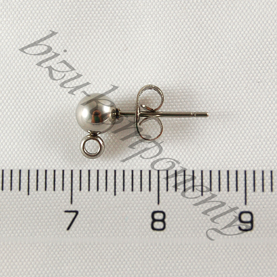 Puzety s kuličkou 7mm a očkem z chirurgické oceli 1pár