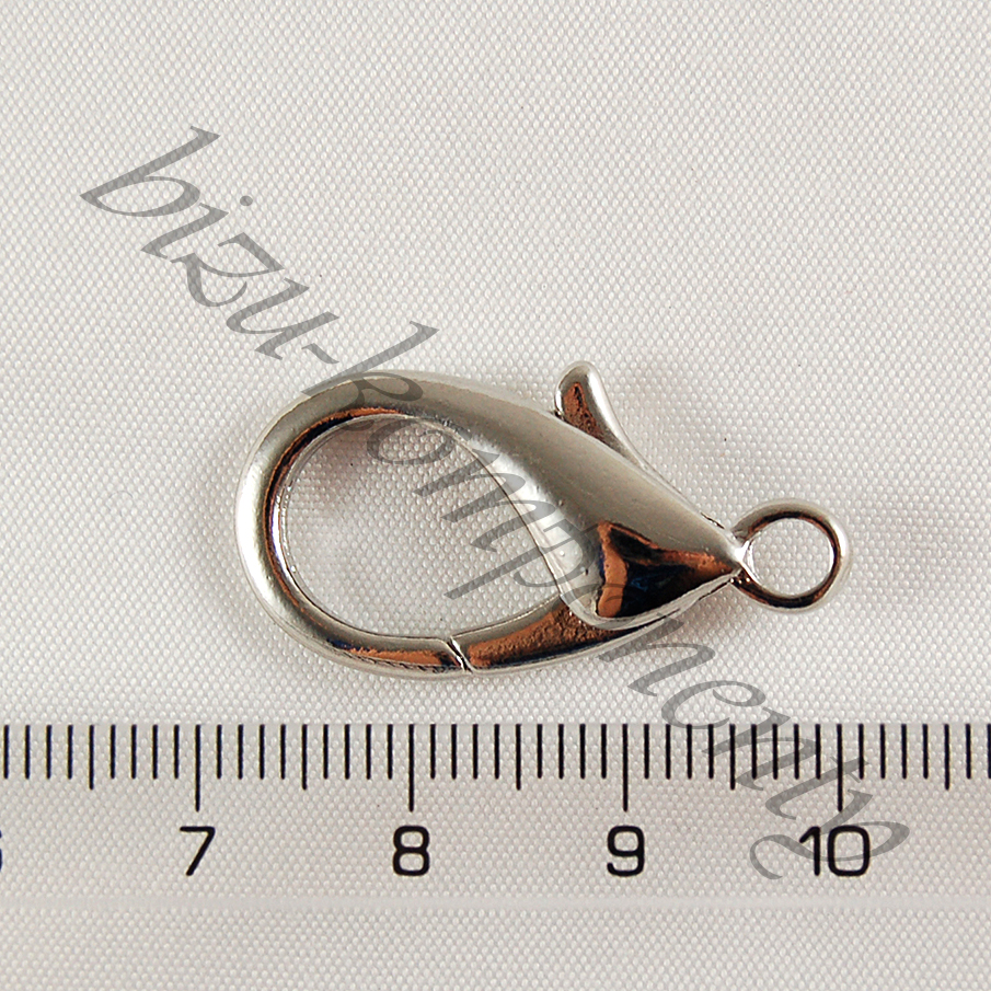 Ozdobná karabina platinové barvy 30mm - 1ks