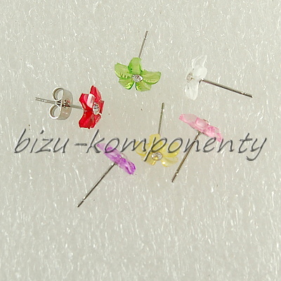 Černý kvítek s čirým šatonem, 10mm