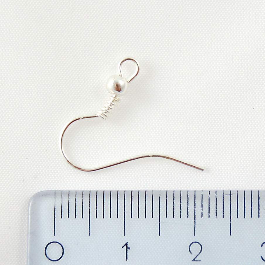 Náušnicové afroháčky stříbrné barvy s kuličkou 50ks