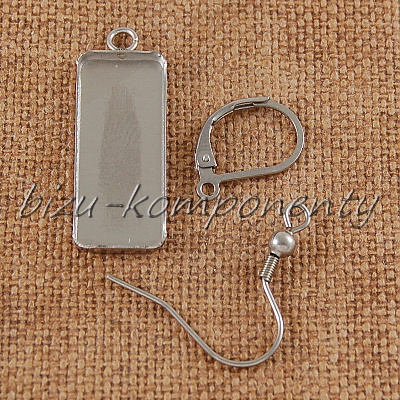 Skleněný kabošon vlčí mák, 10x25 mm, pár