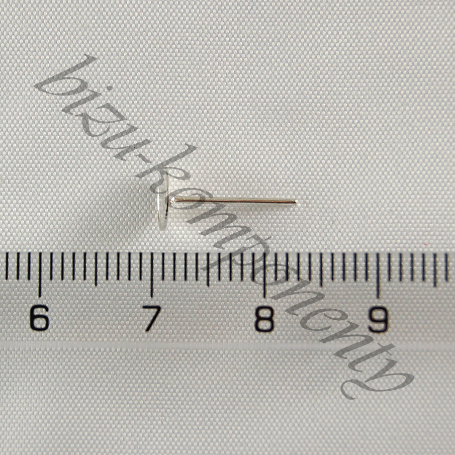Puzety stříbrné barvy s ploškou 6mm 10ks