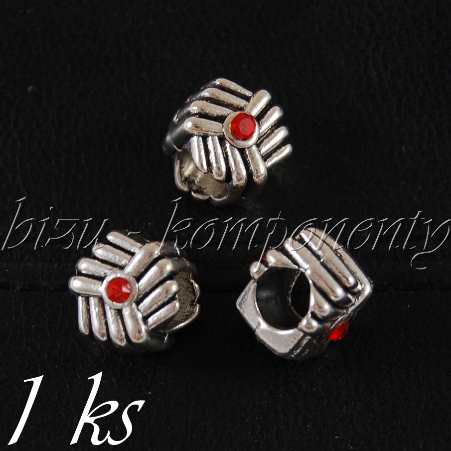 Kovový korálek uzel s hnědými šatony