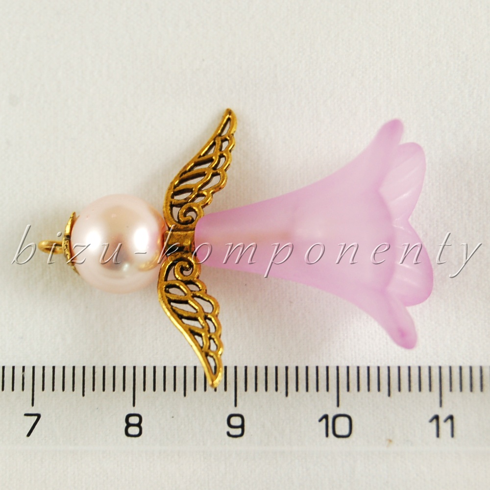 Sada na výrobu pěti velkých růžových andílků