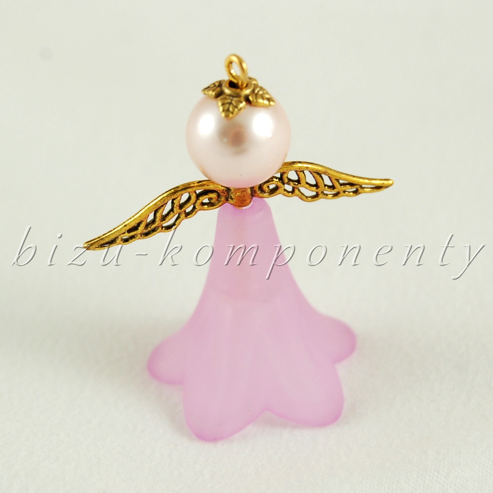 Sada na výrobu pěti velkých růžových andílků