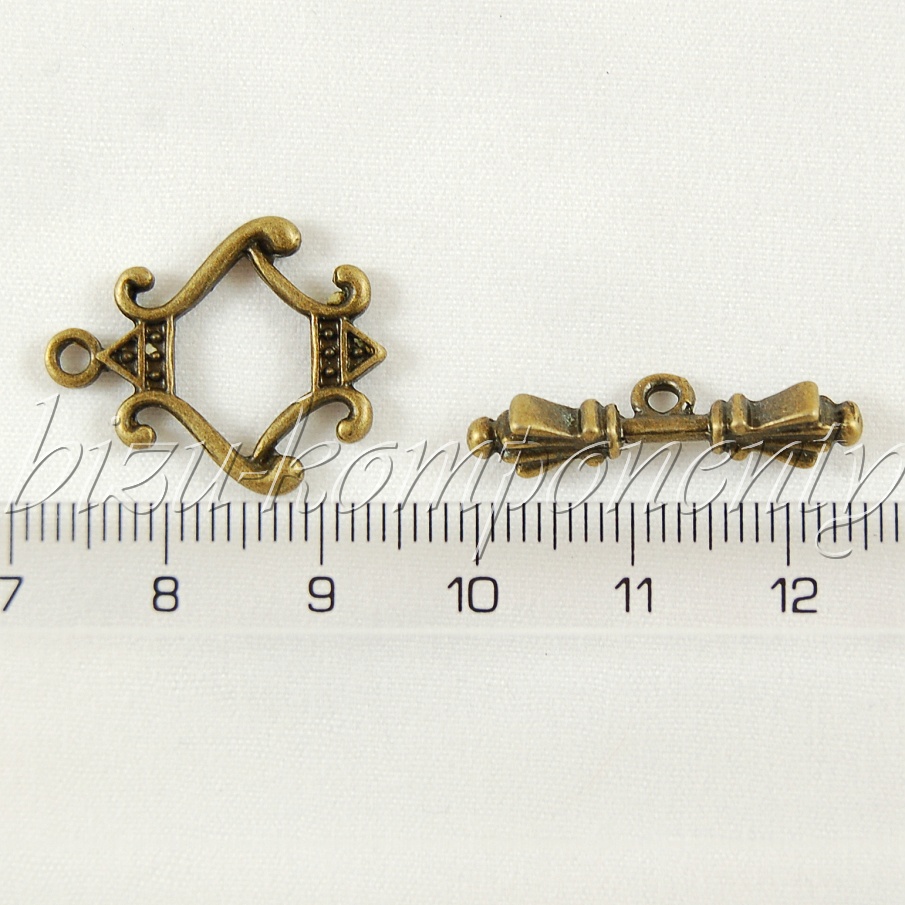 Ozdobné americké zapínání měděné barvy