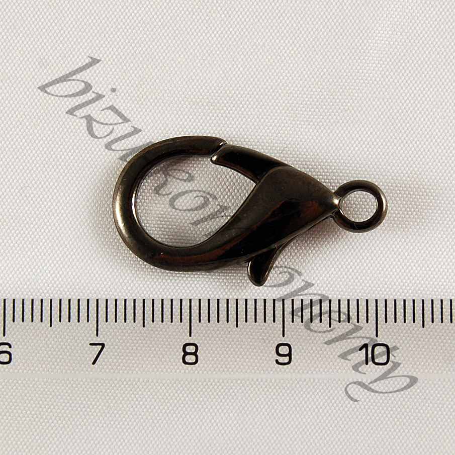 Karabina gunmetalové barvy 15mm - 1ks