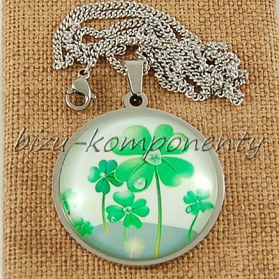 Skleněný kabošon čtyřlístek 1, 16 mm