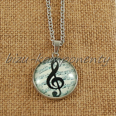 Skleněný kabošon dubový list, 18 mm