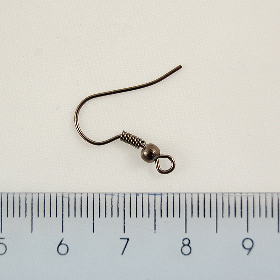 Náušnicové afroháčky gunmetalové barvy KaP 10ks