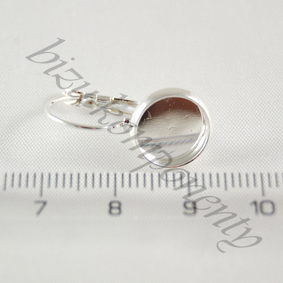 Náušnicové háčky stříbrné barvy s kulatým lůžkem 10mm