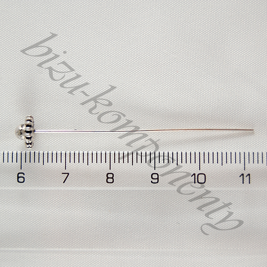 Ozdobný ketlovací nýt květ stříbrné barvy- 53mm - 2ks