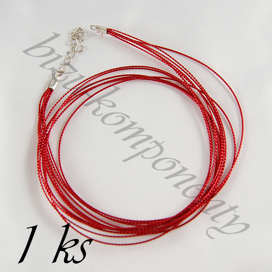 Červený šestiproudý náhrdelník