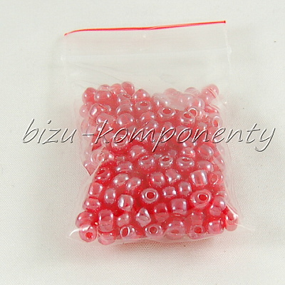 Červený průsvitný rokajl 4mm 20g