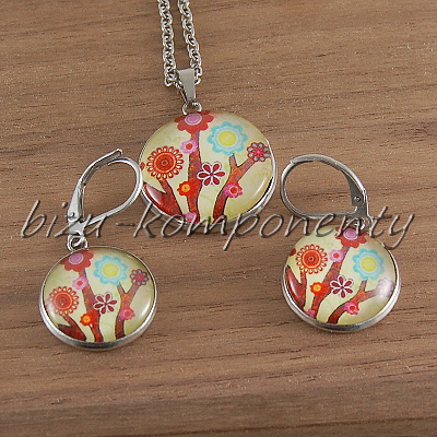 Skleněný kabošon hodiny, 12 mm