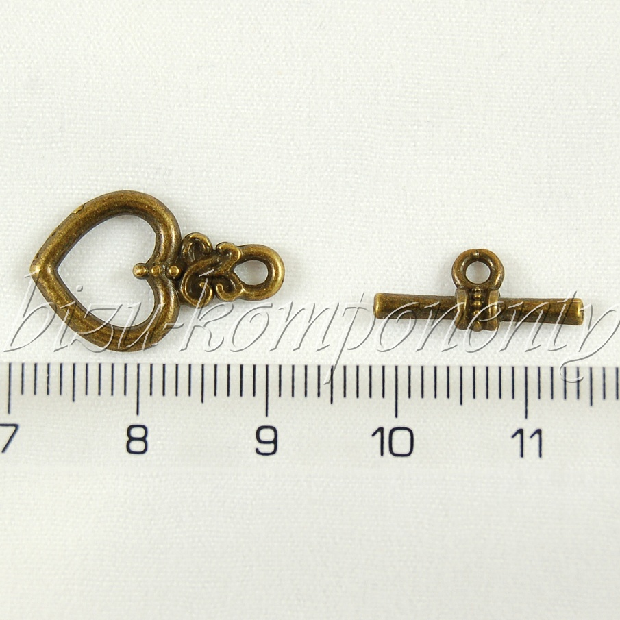 Americké zapínání bronzové barvy, dvě očka
