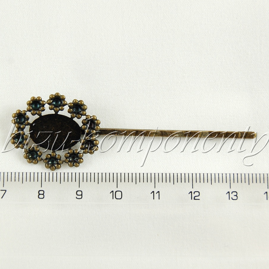 Pírko s ploškou 14x10mm v bronzové barvě