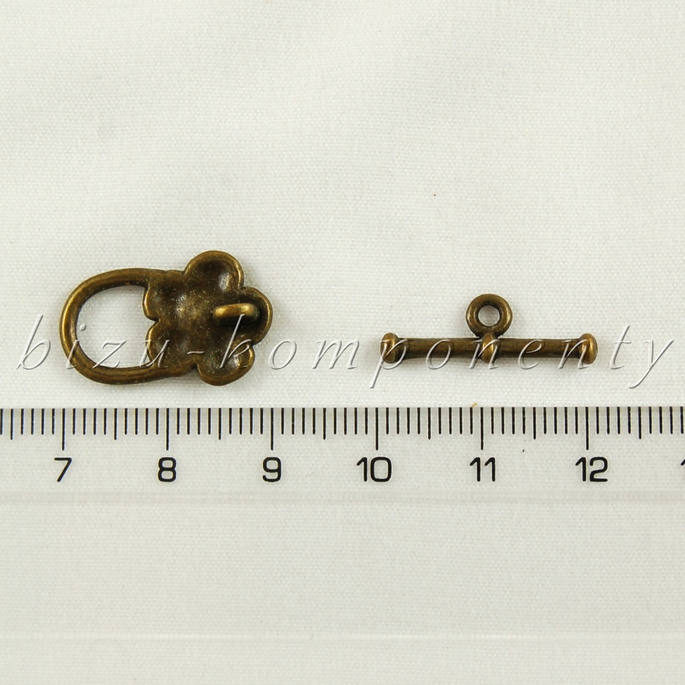 Zapínání s kvítkem, bronzová barva