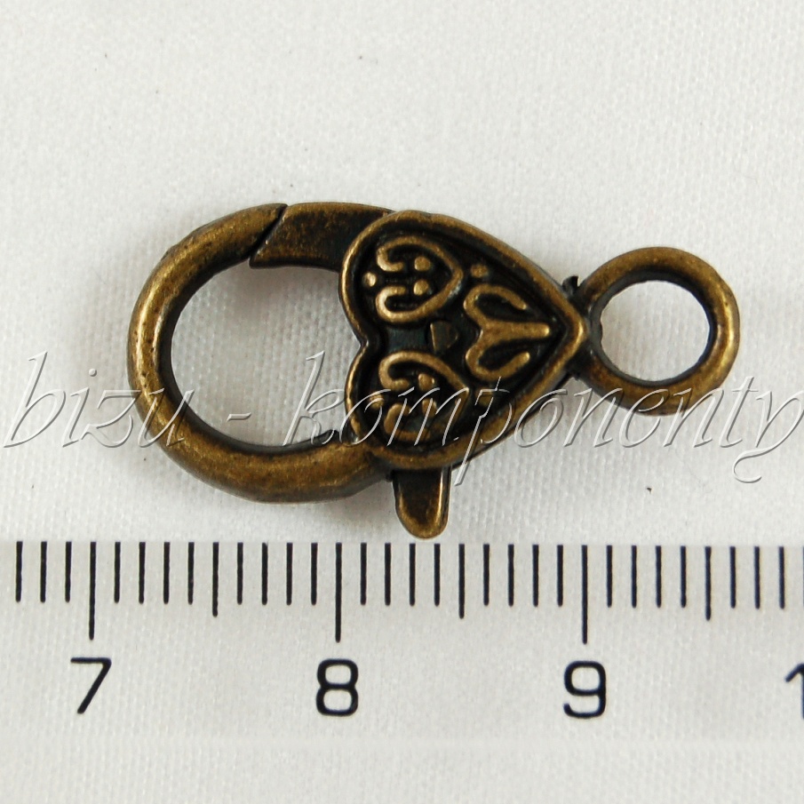 Ozdobná karabina, bronzová barva 25mm