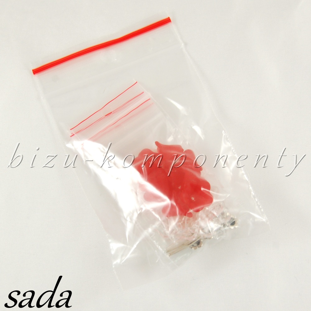 Sada na výrobu pěti menších červených andílků (dvojitá sukýnka)