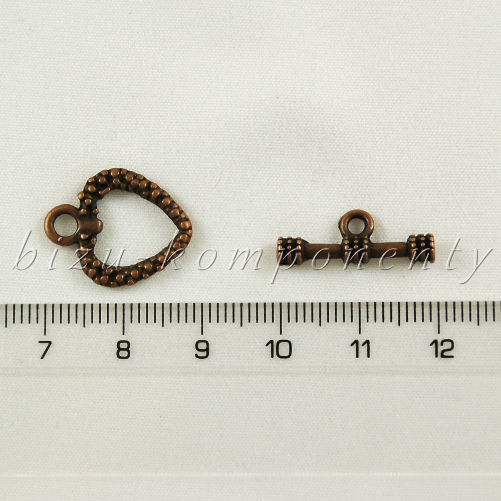 Srdíčkové americké zapínání, měděná barva