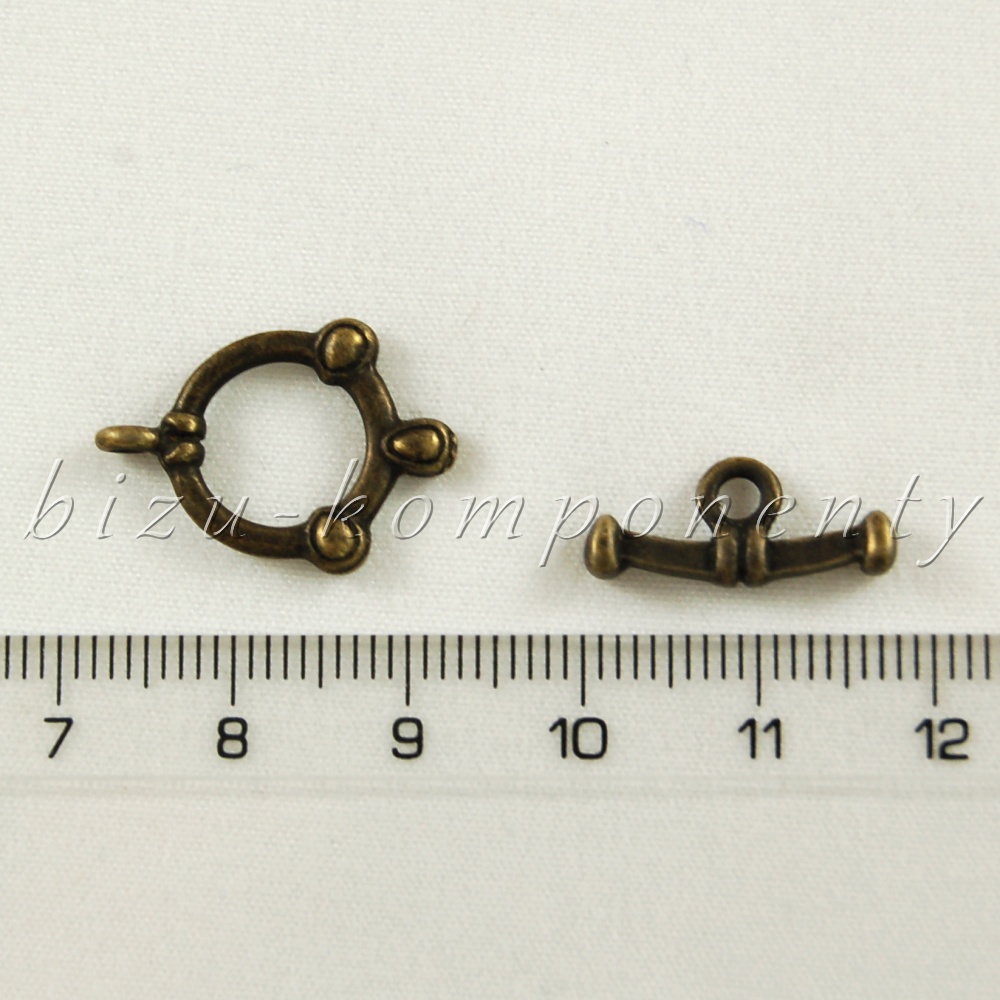 Ozdobné americké zapínání, bronzová barva