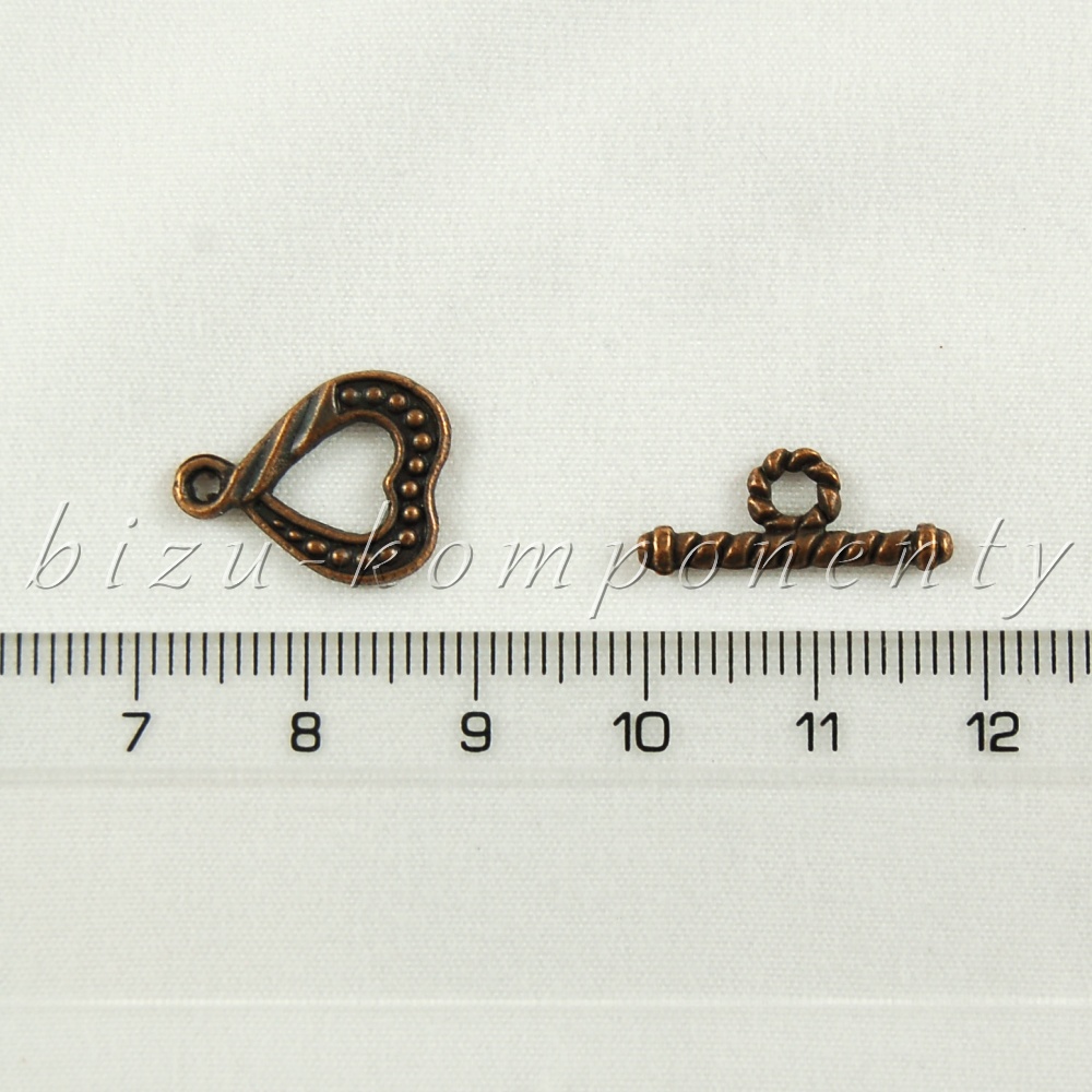  Tečkované srdíčkové zapínání, měděná barva 