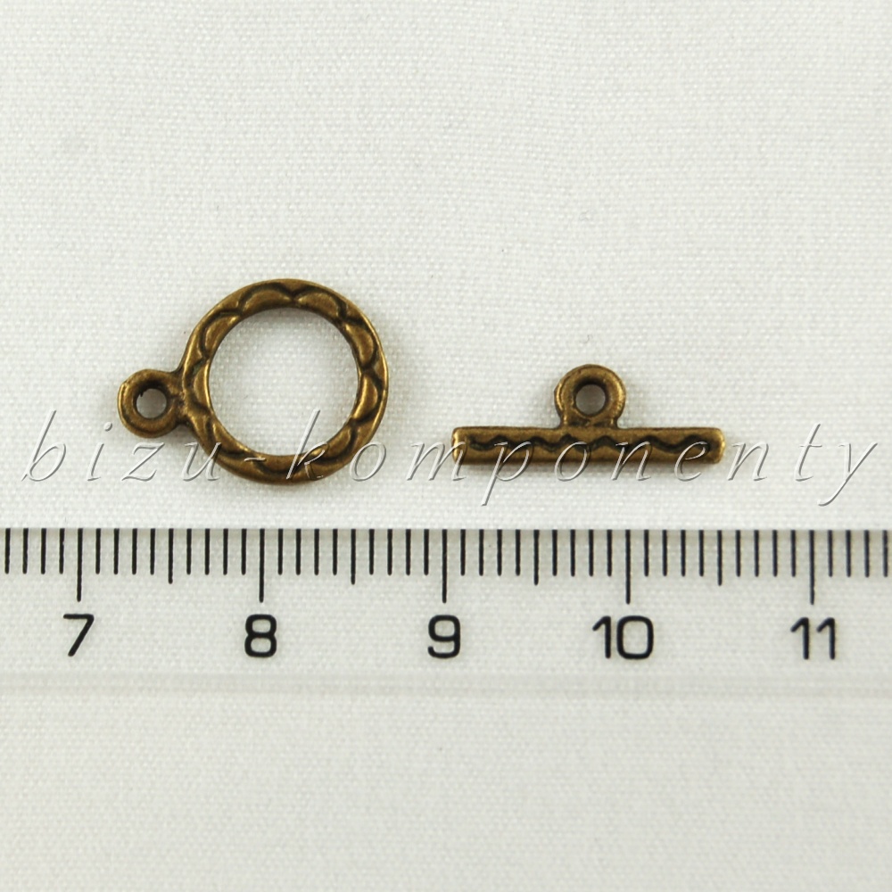 Jednoduché americké zapínání s vlnkami, bronzová barva