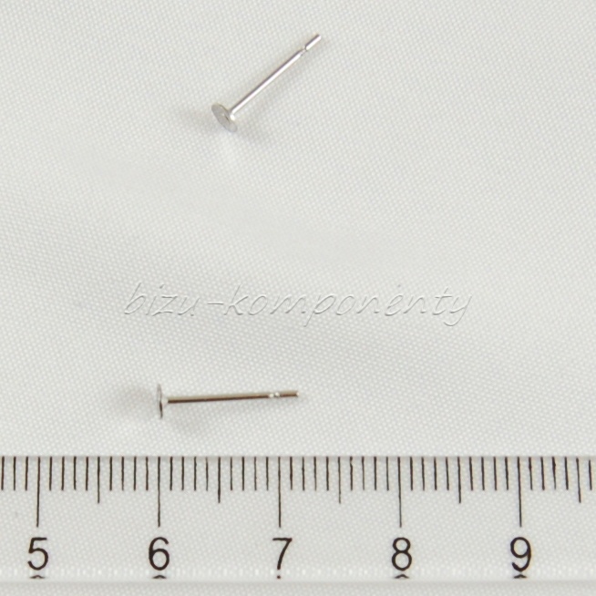 Puzety s ploškou 3mm z chirurgické oceli 10ks