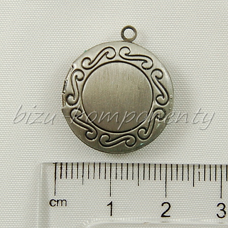 Malý medailon - kruh gunmetalové barvy
