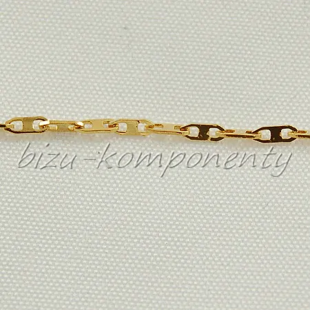 Jemný řetízek z oceli, dvě očka, zlatá barva, 70cm, článek 1.5mm