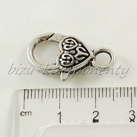 Ozdobná karabina, starostříbrná barva 25mm