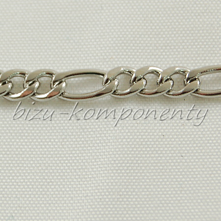 Plochý náramek 3+1, 20cm, ocel