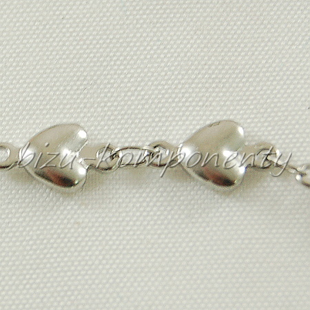 Srdíčkový náramek, 18cm ocel