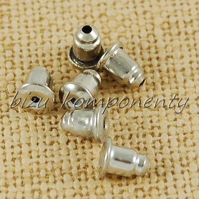 Náušnicová zarážka klobouček platinové barvy 10ks