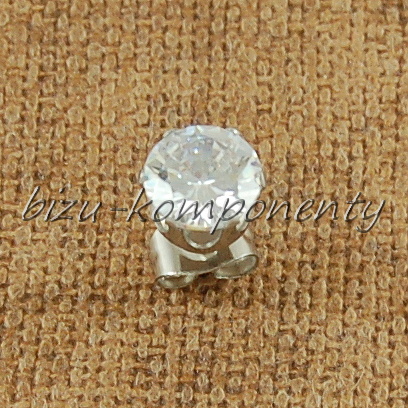 Náušnice sklo 7mm, ocel