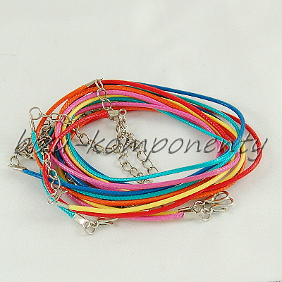 Zinkově žlutý náhrdelník, voskovaná šňůrka