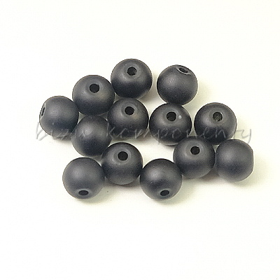 Černý skleněný korálek 6mm 30ks