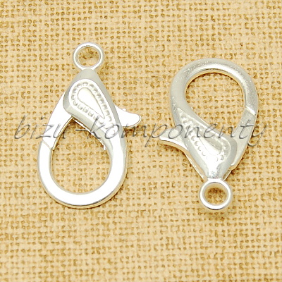 Ozdobná karabina, stříbrná barva 30mm