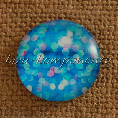 Skleněný kabošon puntíkatý 11, 16 mm