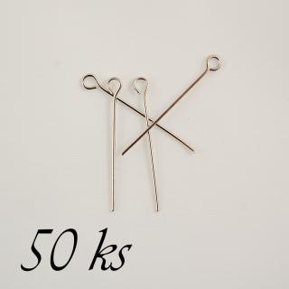 Ketlovací jehly platinové barvy - 26mm - 50ks