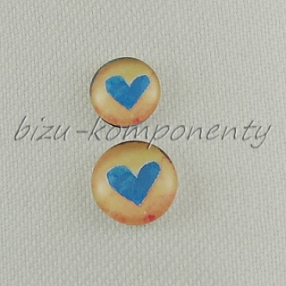 Kabošon růžový srdíčkový, 12mm