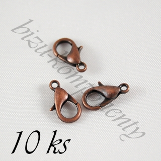 Karabinka měděné barvy 14mm - 10ks