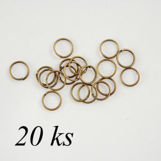 Jednoduchý spojovací kroužek bronzové barvy - 9mm - 20ks