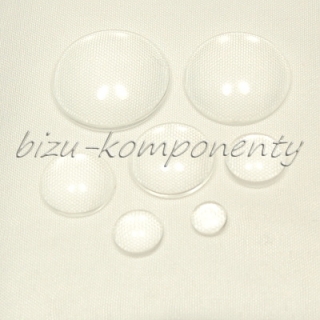 Skleněný kabošon čirý bez obrázku 16mm