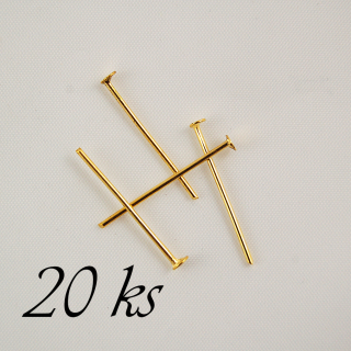 Ketlovací nýty zlaté barvy - 30mm - 20ks