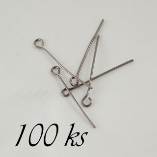 Ketlovací jehly gunmetalové barvy - 26mm - 100ks