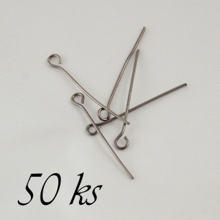 Ketlovací jehly gunmetalové barvy - 26mm - 50ks