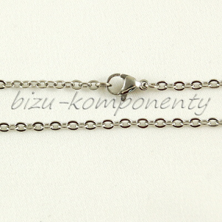 Řetízek z oceli, ploché články 3x2,5mm,  60cm